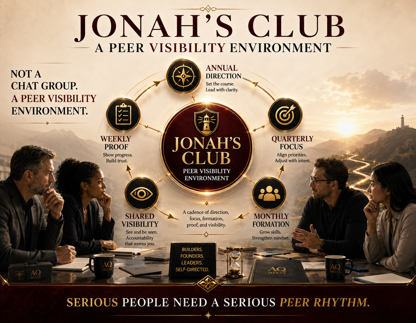Jonah's Club peer visibility environment