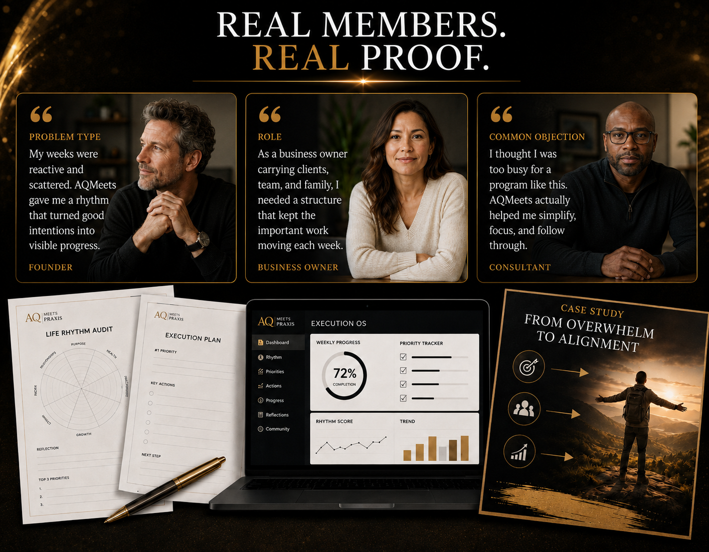 Real members and real proof assets